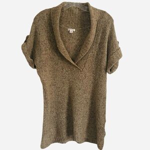 Exhilaration Cozy Brown Knit Shawl Collar Sweater sz. L